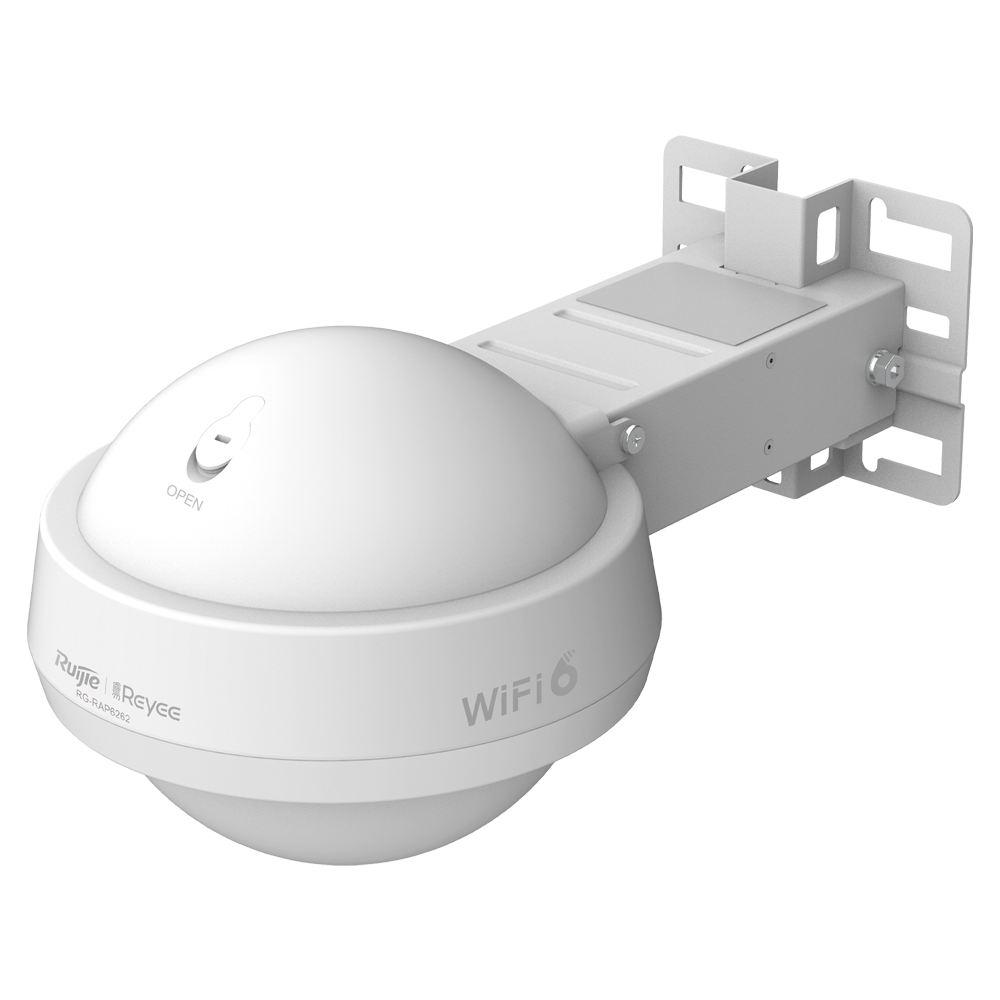 (RG-RAP6262) Reyee - Points d'accès extérieurs omnidirectionnel IP68 Wi-Fi 6 - Fréquence 2.4 et 5 GHz - Supporte 802.11a/b/g/n/ac/ax - Vitesse de transmission jusqu'à 3000 Mbps / 160MHz - Antennes MU-MIMO 2x2:2 à 2.4GHz, 2x2:2 en 5GHz