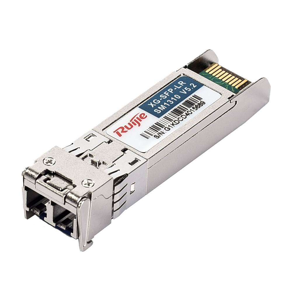 (RG-XG-SFP-LR-SM1310) Module émetteur-récepteur SFP+ Ruijie - Longueur d'onde 1310 nm - Fibre monomode - Connecteur Duplex LC - Distance maximale 10 km - 10Gbps - 10GBASE-LR