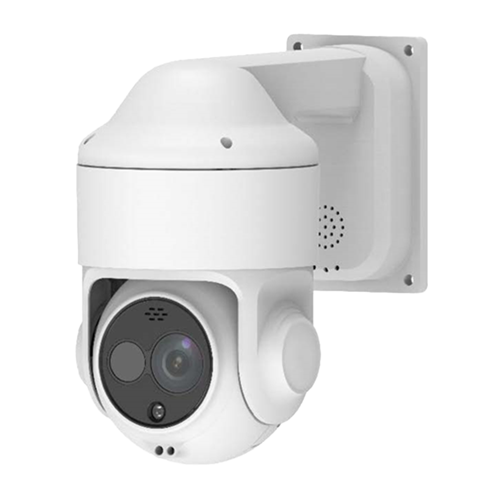 (RP-PD225T-010) Série Raythink speed dome bi-spectrum PD2 - Capteur thermique 256x192 VOx non refroidi 12μm - Sensibilité thermique ≤40mK@25°C,F#1.0,25Hz - Capteur visible 1/2.8" 5Mpx CMOS - Objectif thermique 10mm - Objectif visible 5.4~108mm (zoom 20X))