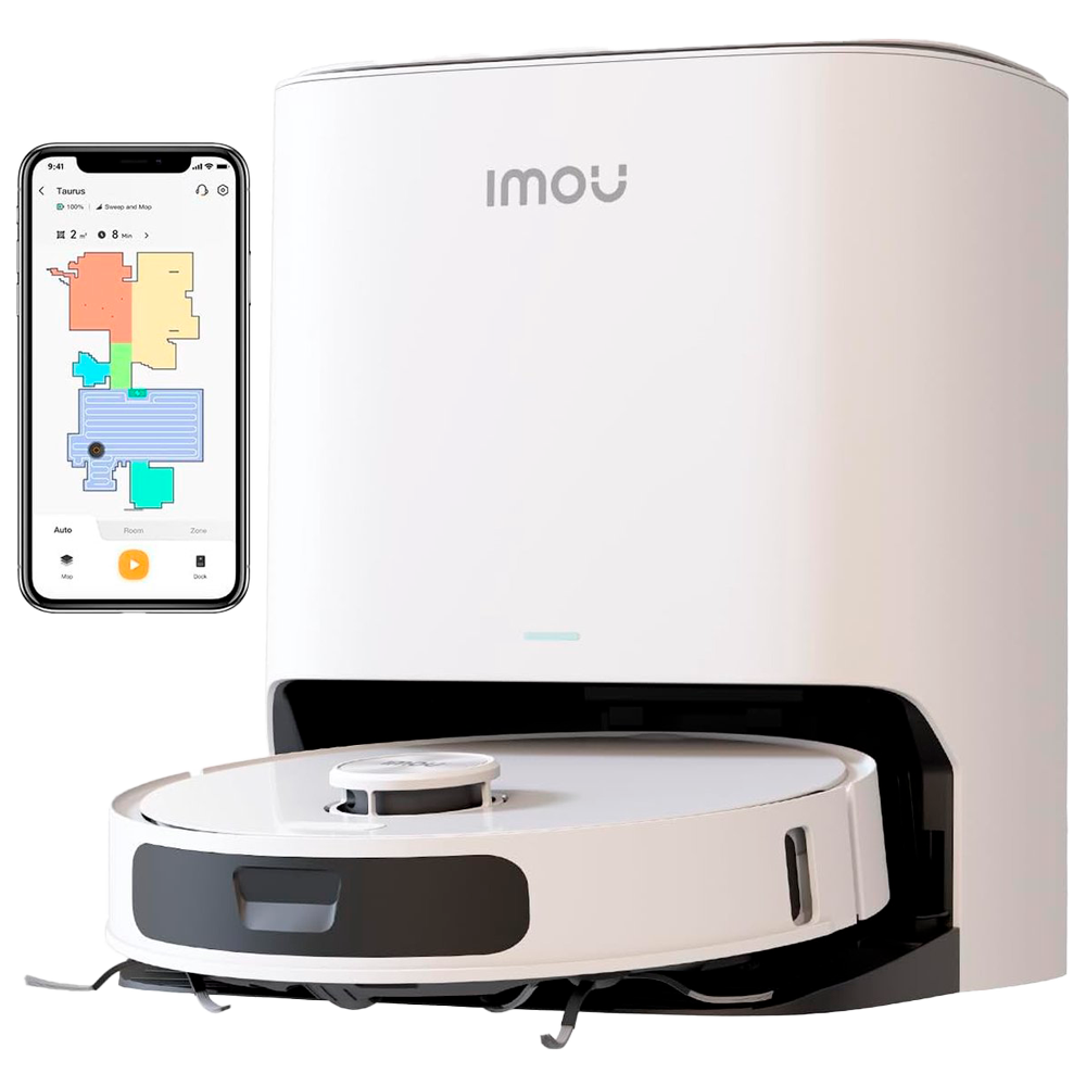 (RV-L31-C-11-IMOU) Imou Robot Aspirador RV3 - 8500Pa / 6400 mAh - Barrido, Aspirado y Mopeado - Autolimpiado - Estación de carga - Gestiona desde la App