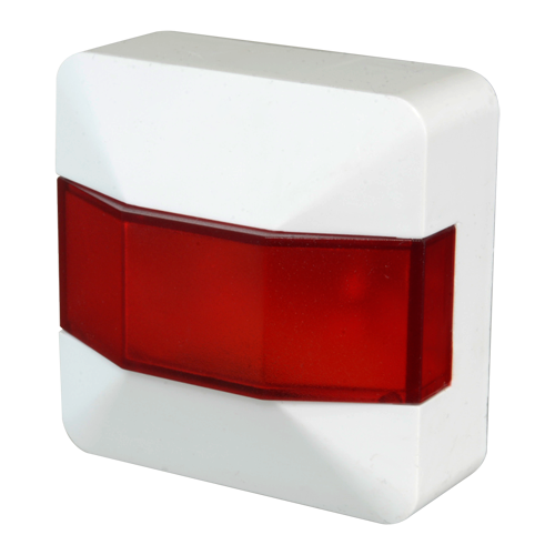 (SC01-LED) Maxfire - Témoin lumineux d'action avec LED rouge  - Spécial pour incendie - Plastique ABS blanc - Dimensions réduites