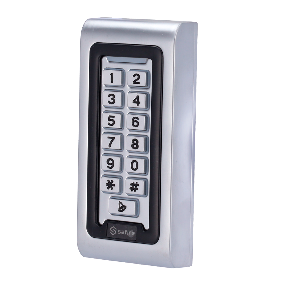 (SF-AC103-MF) Contrôle d´accès autonome - Accès par carte MF et PIN - Sortie relais, bouton-poussoir et sonerie - Wiegand 26 - Contrôle du temps - Apte pour extérieur IP68