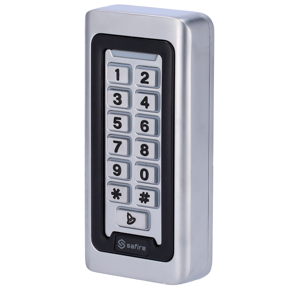 (SF-AC110-WIFI) Contrôle d´accès autonome - Accès par carte EM, PIN et App - Sortie relais, bouton-poussoir et sonerie - Wiegand 26 et WiFi | Contôle de temps - App Tuya Smart pour la gestion et les ouvertures à distance - Apte pour extérieur IP68