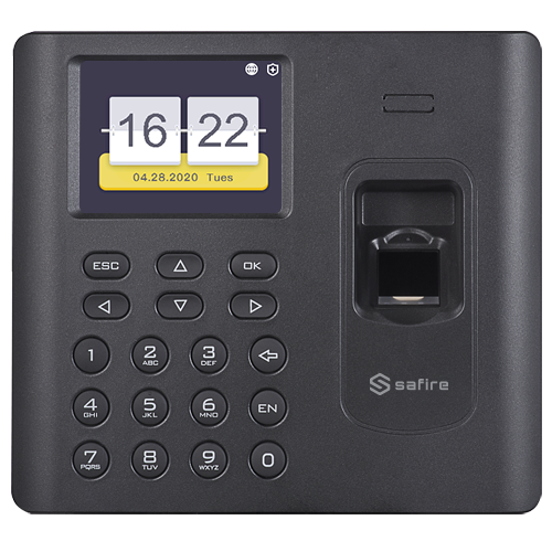 (SF-AC3012KEMD-IPW) Pointeuses - Empreinte digitale, carte EM et PIN - 3.000 utilisateurs | 100.000 registres - Modes TCP/IP, Wi-Fi, USB et modes de présence - 2.8" TFT - Safire Control Center