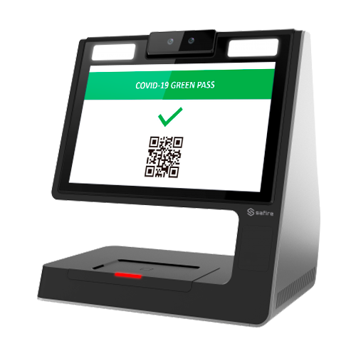 (SF-ACGREENPASS) Terminal de lecture de QR code pour Pass sanitaire - Système d'exploitation Android - Caméra de 2 Mpx - Double écran LCD 10" - TCP/IP, USB et WiFi - Sortie audio