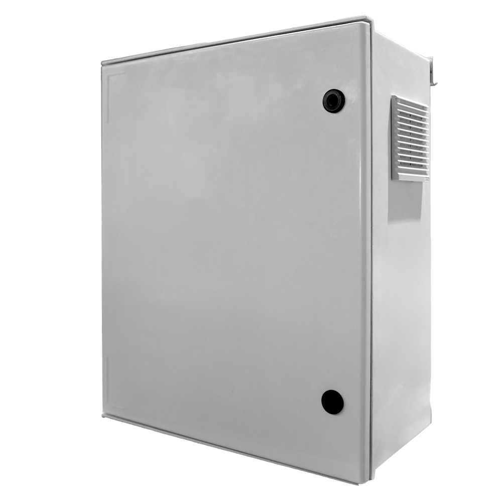 (SF-BOX08ECONL-BMS-IP55) Armario de poliéster SMC sin logo - Diferencial, magnetotérmico y SPD - Dimensiones exteriores 60x50x23cm - Switch 8 puertos POE | Bandeja fusión de fibra - Grado de protección IP55 / Carril DIN  - Caja de distribución economica sin inteligencia