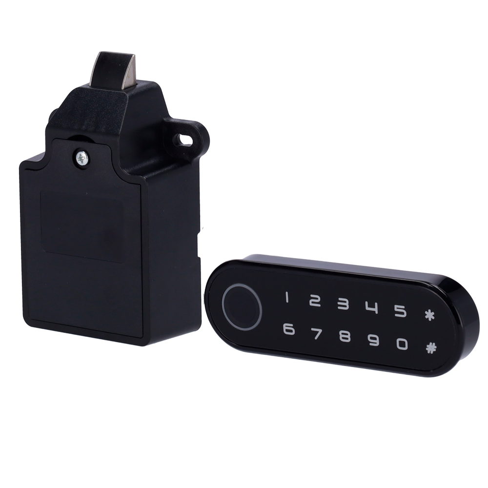 (SF-CABINETLOCK-FK-PUBLIC) Serrure intelligente pour casiers - Identification par empreinte digitale ou mot de passe - Alimentation électrique 4 x AA - Mode public: ouvertures d'utilisateurs aléatoires - Clé principale pour l'ouverture d'urgence - Gestion autonome (sans logiciel)