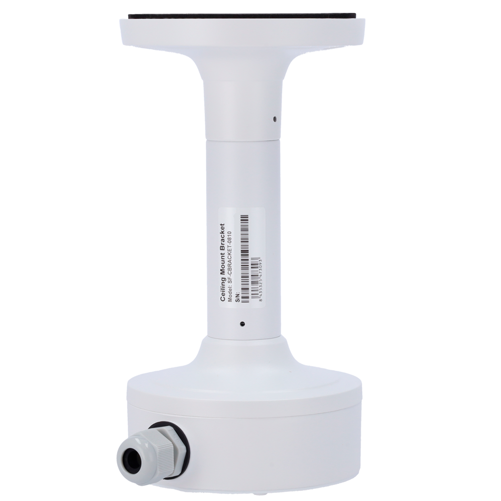 (SF-CB-0101B+0810) Support de plafond Safire Smart - Hauteur 230.4 mm - Diamètre de la base pour caméras 117.9 mm - Adapté pour une utilisation extérieure - Couleur blanche - Fabrication en allliage d'aluminium