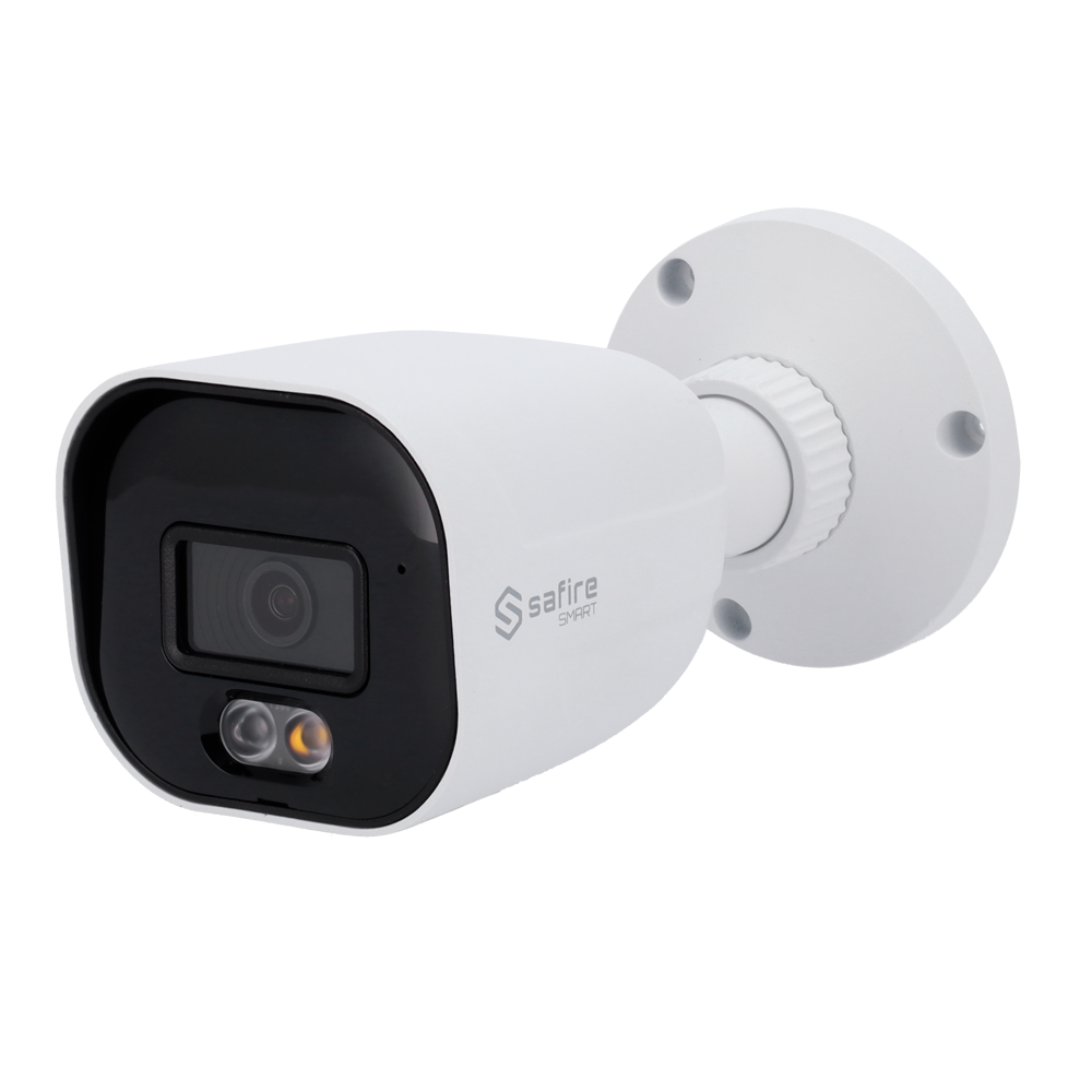 (SF-IPB080A-6E1-DL) Safire Smart - Caméra Bullet IP gamme E1 Intelligence artificielle - Résolution 6 Mégapixels (3200×1800) - Objectif 2.8 mm | Audio IN | IR et lumière blanche 30m - IA: Classification des personnes et des véhicules - Étanchéité IP67 | PoE (IEEE802.3af)