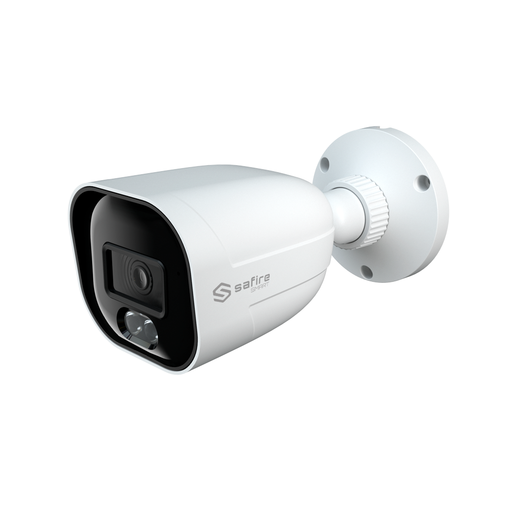 (SF-IPB080A-8B1-DL) Safire Smart - Caméra IP Bullet gamme B1 avec double éclairage - Résolution 8 Mégapixel (3840×2160) - Capteur 2.8 mm | Microphone intégré - IR + LED blanche 20~30m - Étanchéité IP67 | PoE (IEEE802.3af)