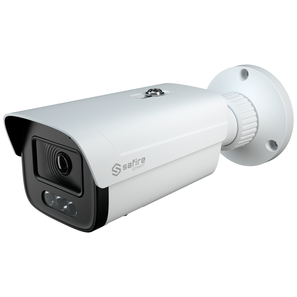 (SF-IPB380A-8I1-NIGHTPRO) Caméra Bullet IP Safire Smart gamme I1 avec AI-ISP - Capteur 1/1.8" grande ouverture F1.0 Night Color X - Résolution 8 Mégapixel (3840x2160) | MicroSD 1TB - Objectif 2.8 mm | Microphone intégré | LED 30m - IA:Classification des personnes et des véhicules| Métadonnées - Étanchéité IP67 | PoE (IEEE802.3af)