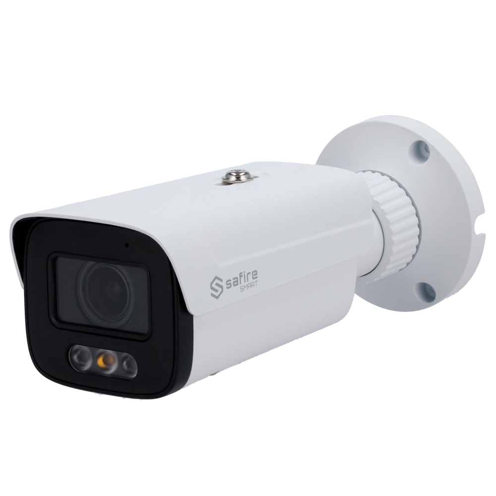 (SF-IPB580ZA-6E1-DL) Safire Smart - Caméra Bullet IP gamme E1 Intelligence artificielle - Résolution 6 Mégapixels (3200×1800) - Objectif motorisé 2.8-12 mm | Audio IN | DL 50m - IA: Classification des personnes et des véhicules - Étanchéité IP67 | PoE (IEEE802.3af)