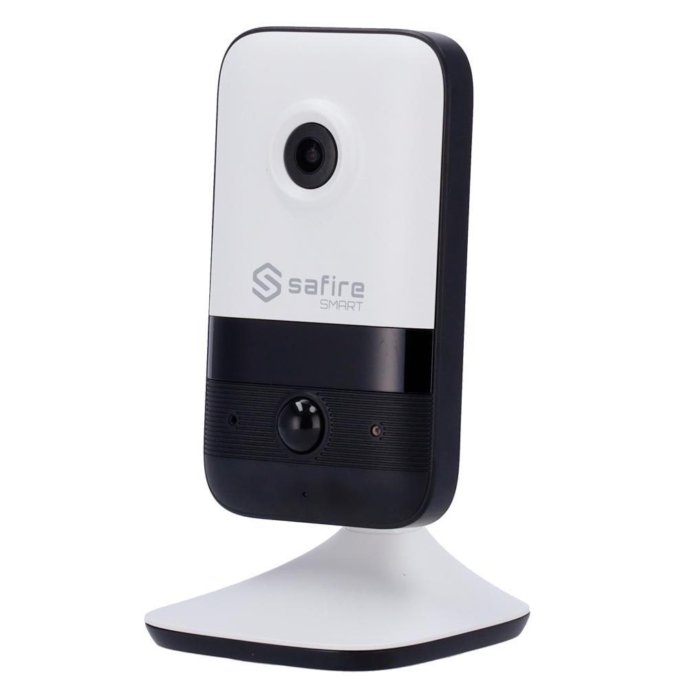 (SF-IPCU014A-4B1W-PIR) Safire Smart - Caméra Bullet IP gamme B1 Wi-Fi - Résolution 4 Mégapixel (2560x1440) - Objectif 2.1 mm | Det. Personne : audio bidirectionnel - IR 10 m | PoE (IEEE802.3af) | Alarme IN / OUT - P2P avec notification push en cas d'alarme