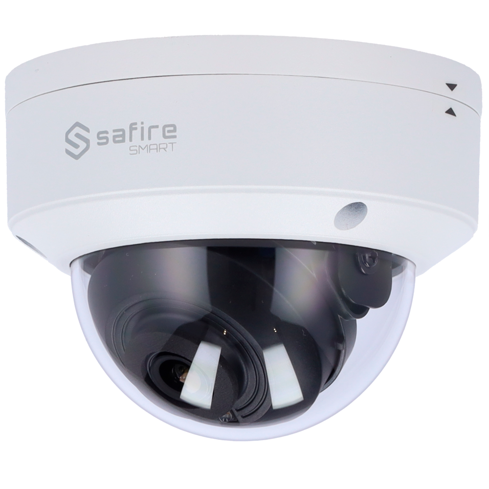 (SF-IPD040-4B1) Safire Smart - Caméra Dôme IP dans la gamme B1 économique - Résolution 4 Mégapixel (2566x1440) - Objectif 2.8 mm | IR 30m - Règles VCA - Étanchéité IP67 &amp; IK10 | PoE (IEEE802.3af)
