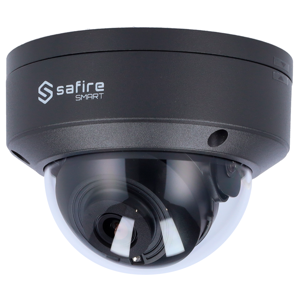 (SF-IPD040-4B1-GREY) Safire Smart - Caméra Dòme IP dans la gamme B1 abordable - Résolution 4 Mégapixel (2566x1440) - Objectif 2.8 mm | IR 30m - Règles VCA - Étanchéité IP67 &amp; IK10 | PoE (IEEE802.3af)