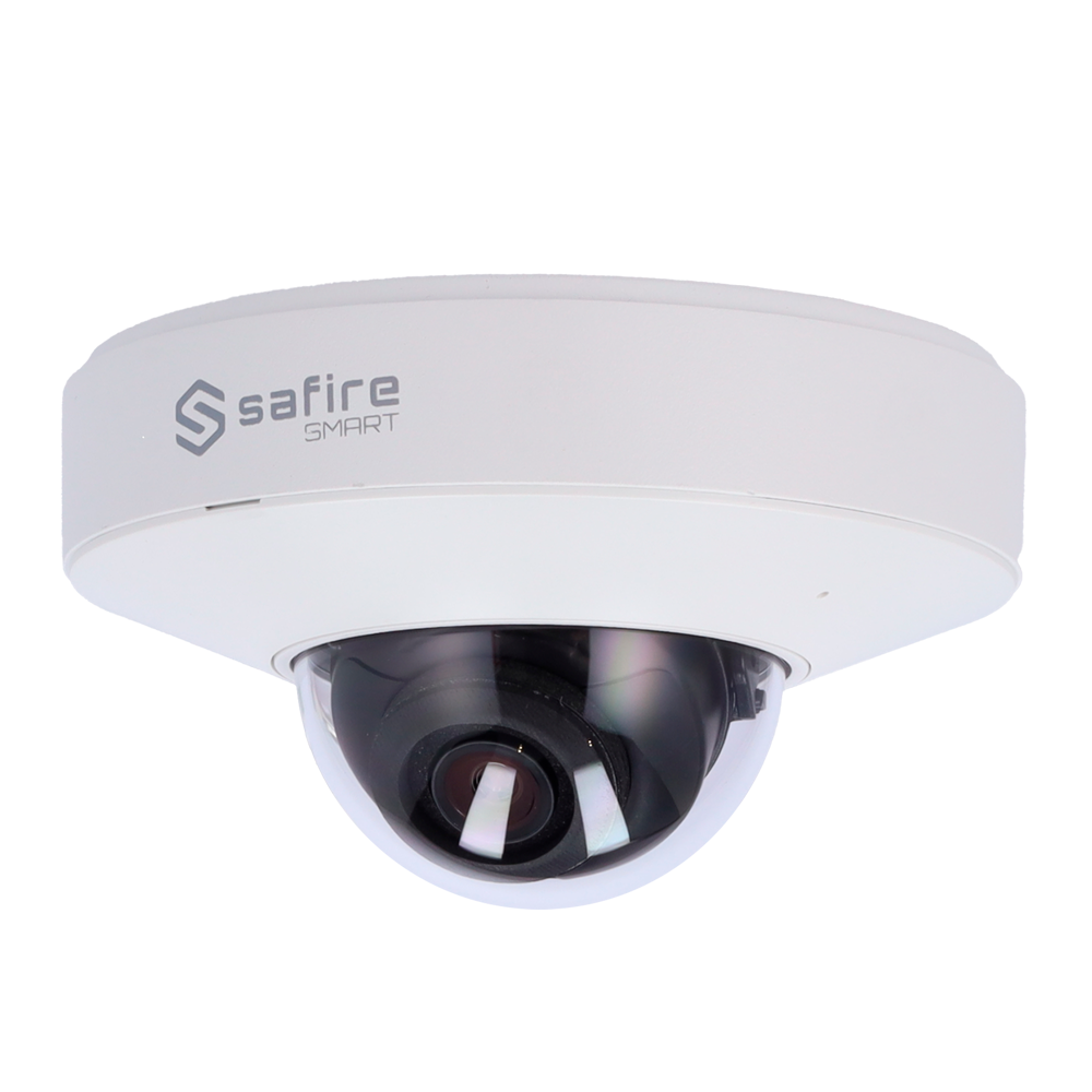 (SF-IPD050A-6I1) Safire Smart - Caméra IP mini-dôme gamme I1 IA avancée - Résolution 6 Mégapixel (3296×1856) - Objectif 2.8 mm | Microphone | IR 20m - IA avancée:Humain, véhicule et véhicule 2 roues - Étanchéité IP67 | PoE (IEEE802.3af)