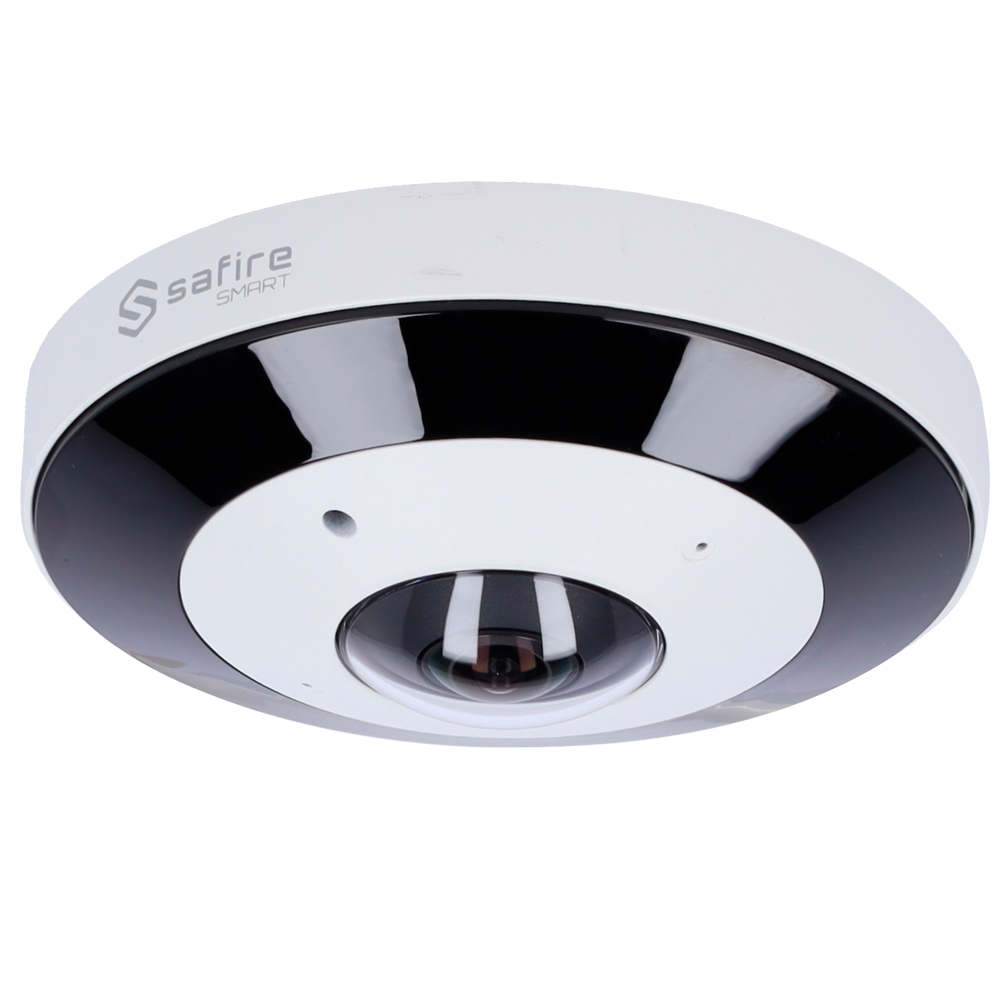 (SF-IPD360A-6I1) Safire Smart - Caméra Dôme IP gamme Fisheye I1 - Résolution 6 Mégapixel (2160x2160) - Objectif 1.1 mm, grand angle 360º - Audio, alarmes, carte microSD 256GB - Étanchéité IP67 | PoE (IEEE802.3af)
