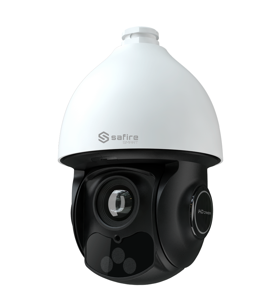 (SF-IPSD5032ITA-8I1) Safire Smart - Caméra PTZ IP gamme I1 Intelligence artificielle  - Résolution 8 Mégapixel (3840x2160) - Zoom optique 32X | IR 200m - Autotracking, humain et véhicule | Alarmes - Étanchéité IP66 | HiPoE (IEEE802.3bt)