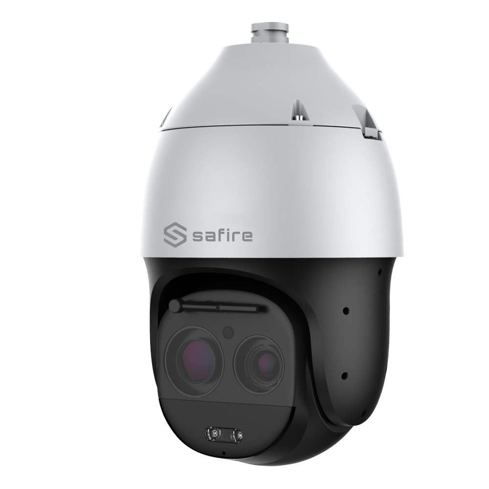 (SF-IPSD63ITA-4Y-L500) Dôme motorisé SAFIRE  - 1/1.8" Progressive Scan CMOS - Zoom optique 63X et éclairage laser jusqu'à 500m - Auto-tracking | EIS (Electronic Image Stabiliser) - Intelligence artificielle et dissuasion active - Compatible avec ONVIF | Sans Plugin