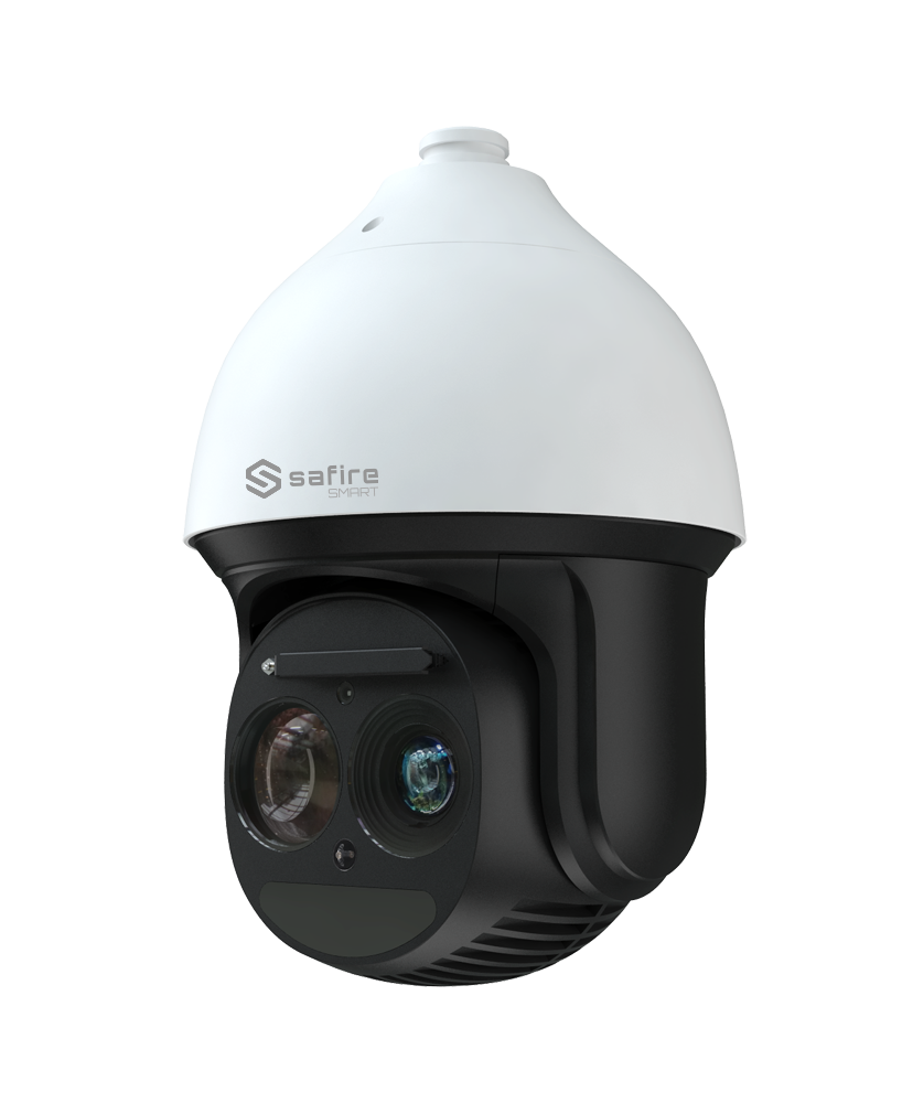 (SF-IPSD8037ITA-4X1-L800) Safire Smart - Caméra PTZ IP gamme X1 Intelligence artificielle - Résolution 4 Mégapixel (2560x1440) | WDR 120 dB - Zoom optique 37X | Laser IR 800m - Autotracking, humain et véhicule | Alarmes - Imperméabilité IP67 et IK10 | HiPoE(IEEE802.3bt)