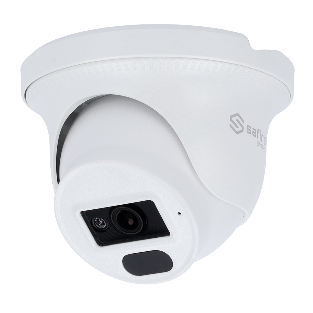 (SF-IPT010A-4B1-DL) Safire Smart - Caméra Turret IP gamme B1 - Résolution 4 Mégapixel (2566x1440) - Objectif 2.8 mm | Détection de mouvement avancée - Double lumière: IR + Portée de la cible 20 m | Microphone - Étanchéité IP67 | PoE (IEEE802.3af)