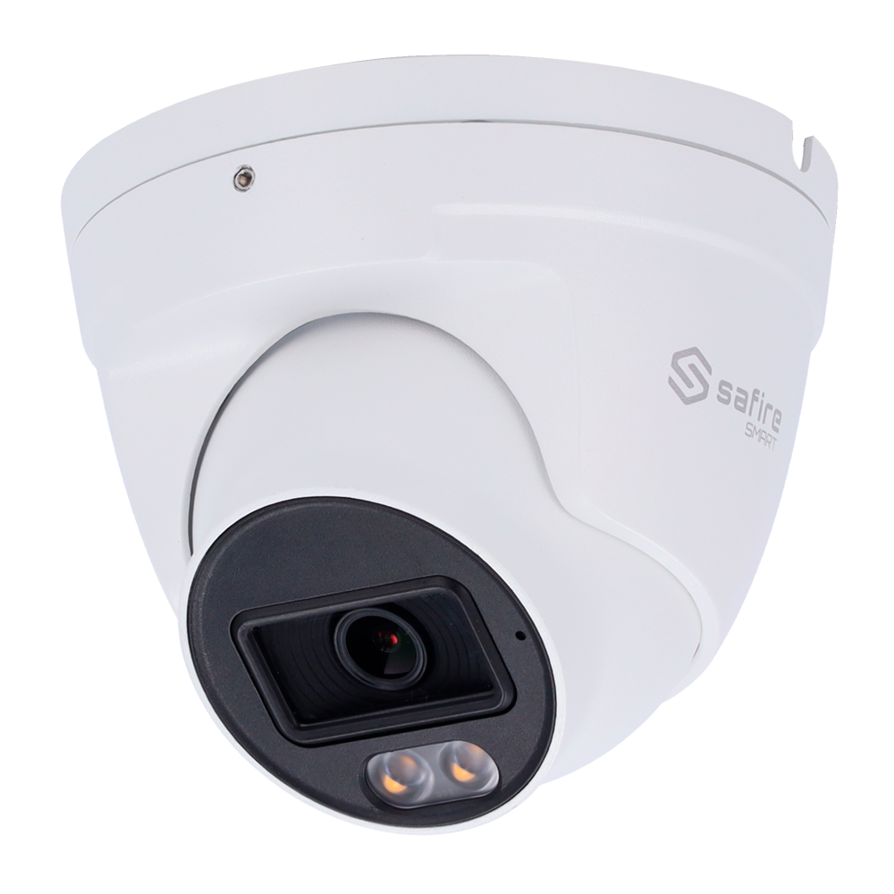 (SF-IPT011A-6E1-DL) Safire Smart - Caméra IP Turret gamme E1 Intelligence artificielle - Résolution 6 Mégapixels (3200×1800) - Objectif 2.8 mm | Audio IN | IR et lumière blanche 30m - IA: Classification des personnes et des véhicules - Étanchéité IP67 | PoE (IEEE802.3af)