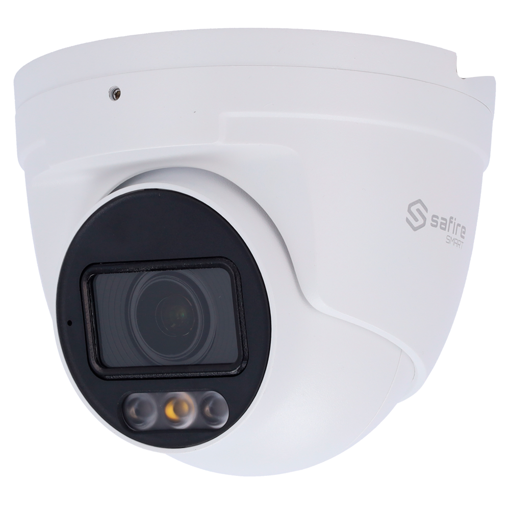 (SF-IPT511ZA-4E1-DL) Safire Smart - Caméra Turret IP gamme E1 IA - Résolution 4 Mégapixel (2566x1440) - Objectif motorisé 2.8~12mm | IR&amp;Led jusqu'à 50m - IA: Classification des personnes et des véhicules - Étanchéité IP67 | PoE (IEEE802.3af) | P2P