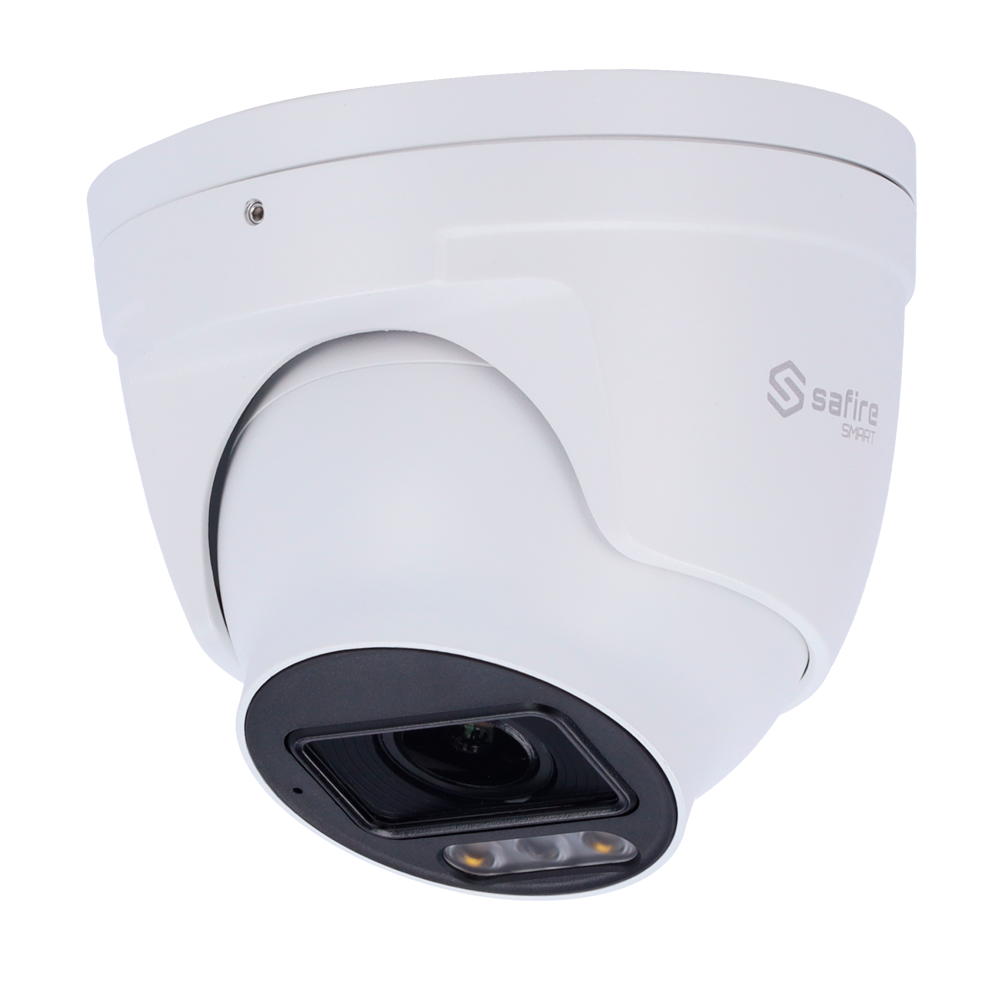 (SF-IPT511ZA-6E1-DL) Safire Smart - Caméra IP Turret gamme E1 Intelligence artificielle - Résolution 6 Mégapixel (3200×1800) | Audio IN - Objectif 2.8~12mm motorisé | Lumière blanche et infrarouge 50m - IA: Classification des personnes et des véhicules - Étanchéité IP67 | PoE (IEEE802.3af)