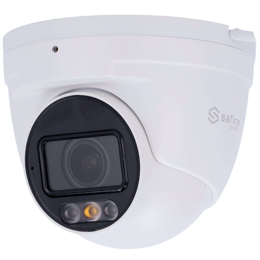 (SF-IPT511ZA-8E1-DL) Safire Smart - Caméra Turret IP gamme E1 IA - Résolution 8 Mégapixel (3840×2160) - Objectif motorisé 2.8~12mm | IR 50m &amp; LED 40m - IA: Classification des personnes et des véhicules - Étanchéité IP67 | PoE (IEEE802.3af) | P2P