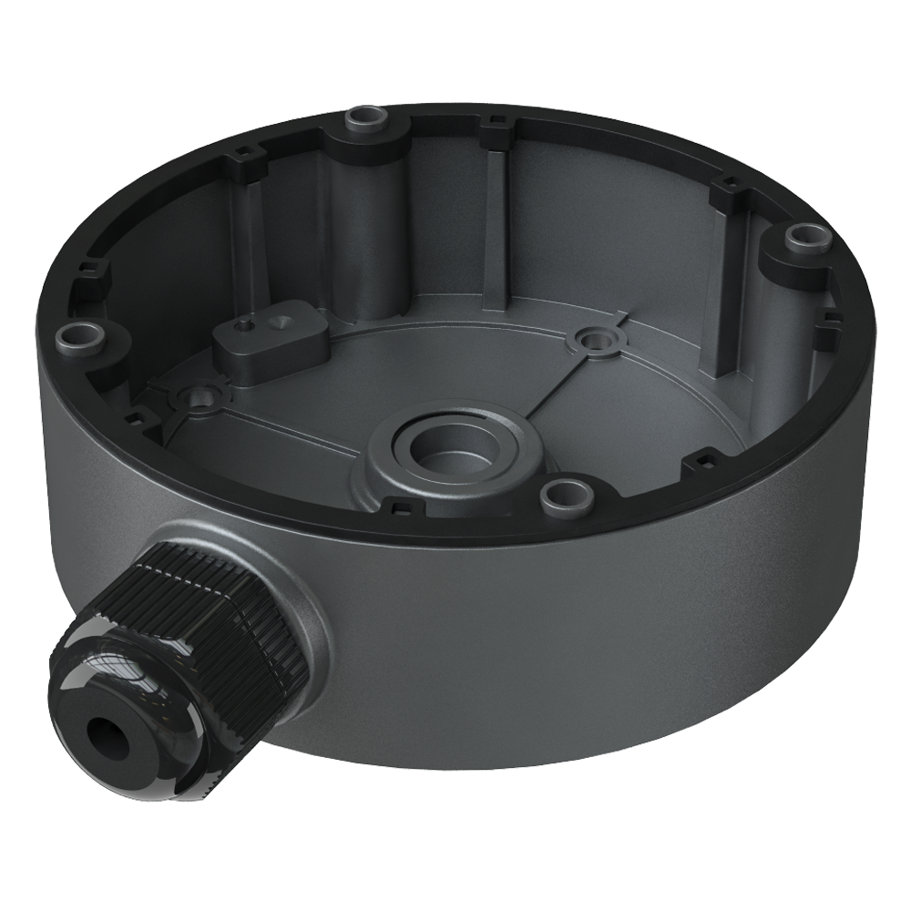 (SF-JBOX-0101B-GREY) Boîte de jonction Safire Smart - Pour caméras dôme - Apte pour extérieur IP66 - Installation dans un plafond ou un mur - 39 (H) x 117.9 (Ø) x 143.3 (F) mm - Passage de câble