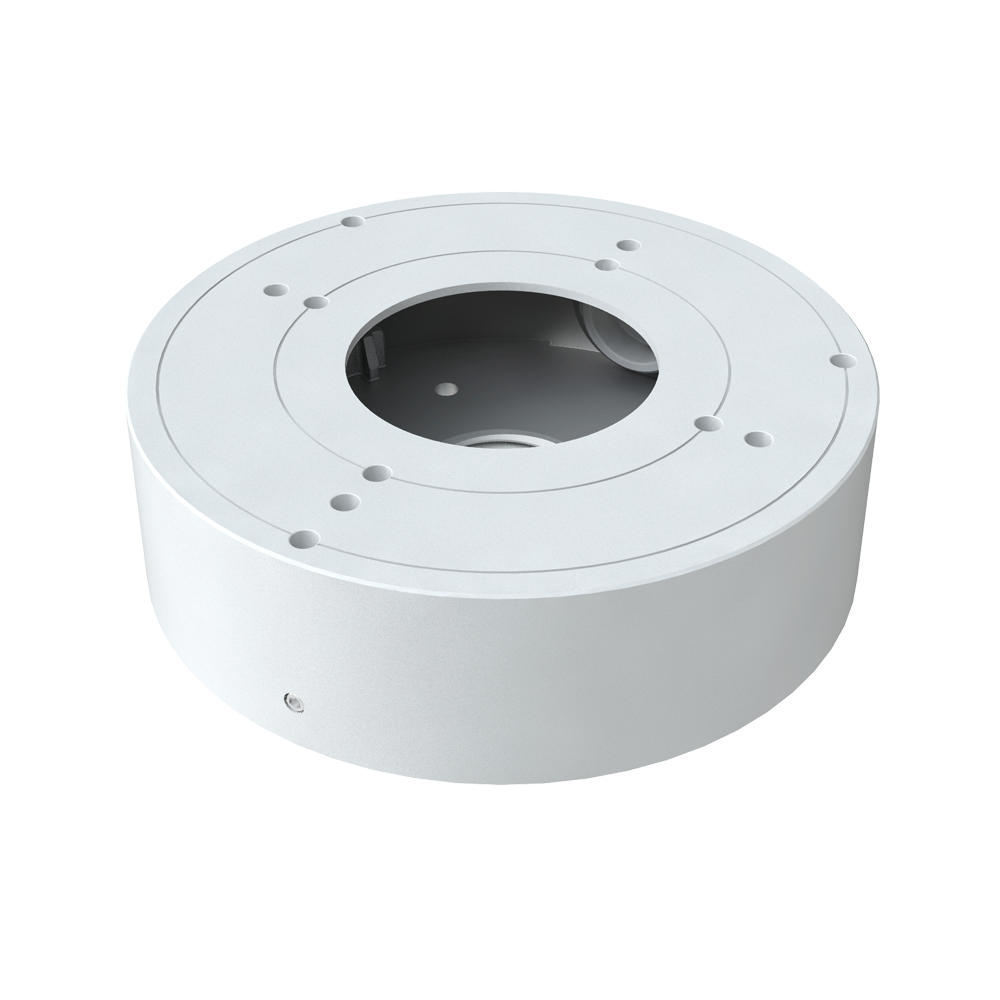 (SF-JBOX-0106) Boîte de jonction Safire Smart - Pour caméras dôme - Installation dans un plafond ou un mur - Diamètre de la base 132 mm - Passage de câble - 38.8 (H) x 132 (Ø) mm