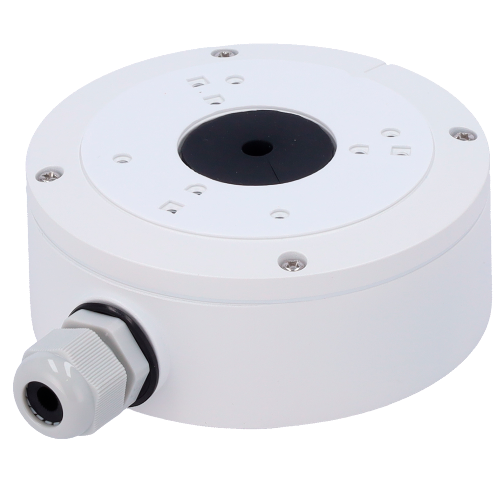 (SF-JBOX-0301) Boîte de jonction Safire Smart - Pour caméras dôme - Apte pour extérieur IP66 - Installation dans un plafond ou un mur - 46.5 (H) x 117.9 (Ø) x 143.3 (F) mm - Passage de câble