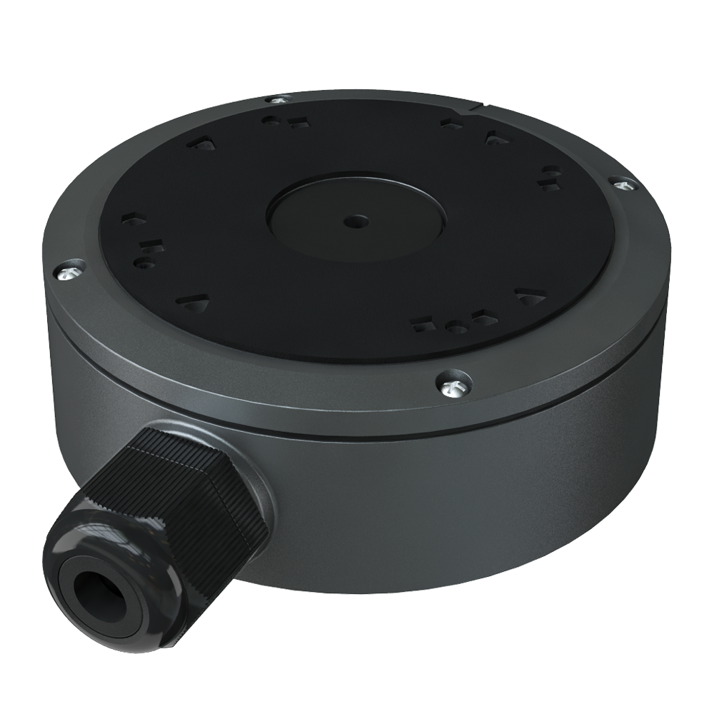 (SF-JBOX-0302-GREY) Boîte de jonction Safire Smart - Pour caméras dôme - Apte pour extérieur IP66 - Installation dans un plafond ou un mur - 50 (H) x 139.3 (Ø) x 171.6 (F) mm - Passage de câble