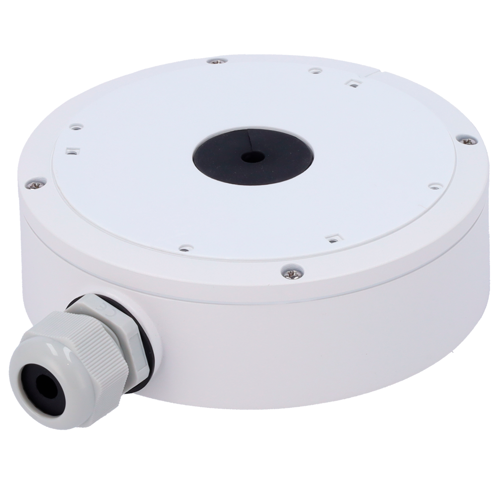(SF-JBOX-0303) Boîte de jonction Safire Smart - Pour caméras dôme - Apte pour extérieur IP66 - Installation dans un plafond ou un mur - 50 (H) x 155.4 (Ø) x 188 (F) mm - Passage de câble