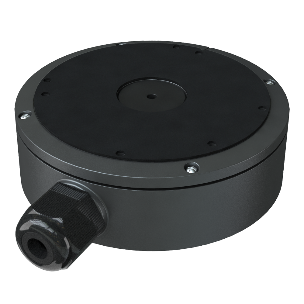 (SF-JBOX-0303-GREY) Boîte de jonction Safire Smart - Pour caméras dôme - Apte pour extérieur IP66 - Installation dans un plafond ou un mur - 50 (H) x 155.4 (Ø) x 188 (F) mm - Passage de câble