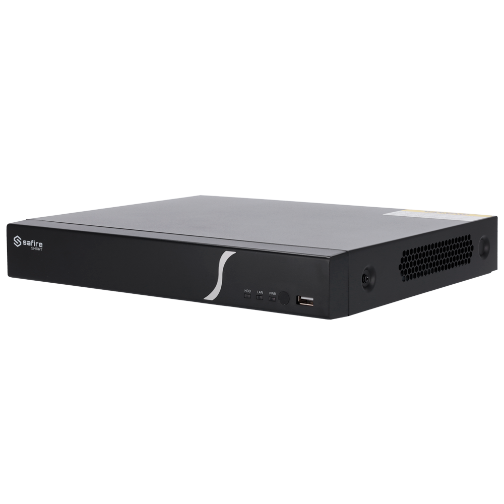 (SF-NVR6108-8P-B2) Safire Smart - Enregistreur NVR pour caméras IP gamme B2 - 8CH vidéo / Compression H.265 + - Résolution jusqu'à 8 Mpx / Bande passante 80Mbps - Sortie HDMI 4K et VGA / 1HDD - Détection des visages / Recherches intelligentes