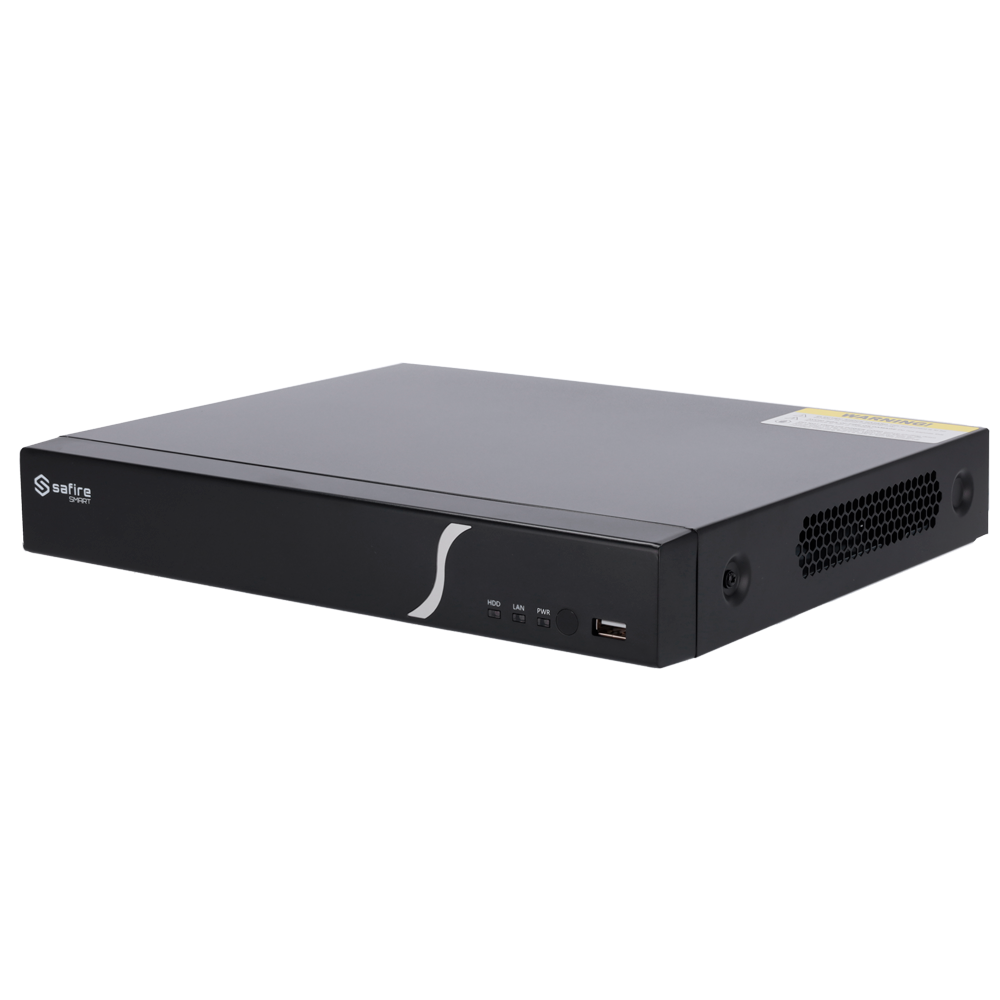 (SF-NVR6108-B2) Safire Smart - Enregistreur NVR pour caméras IP gamme B2 - 8CH vidéo / Compression H.265+ - Résolution jusqu'à 8Mpx / Bande passante 80Mbps - Sortie HDMI 4K et VGA / 1HDD - Détection des visages / Recherches intelligentes