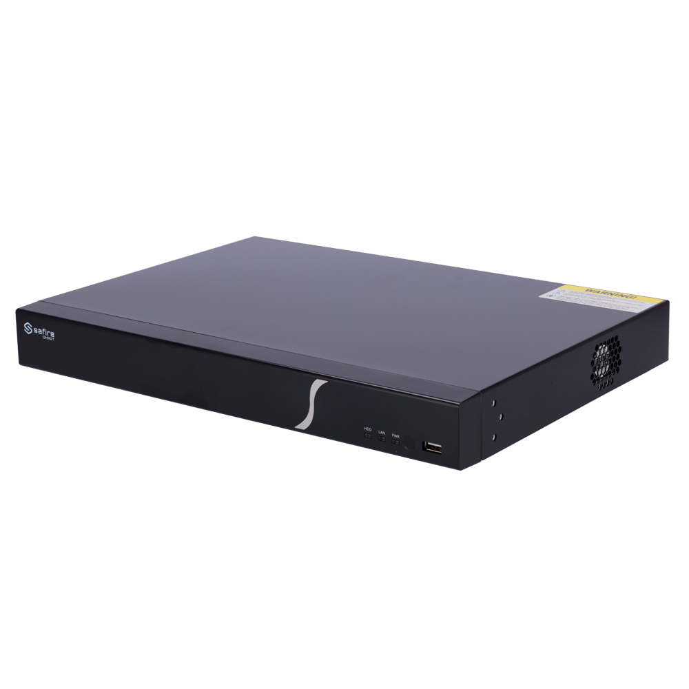 (SF-NVR6208-8P-B2) Safire Smart - Enregistreur NVR pour caméras IP gamme B2 - 8CH Ports PoE / Compression H.265S / 2HDD - Résolution jusqu'à 8Mpx / Bande passante 80Mbps - Détection des visages, métadonnées vidéo - Intelligence artificielle jusqu'à 2CH.