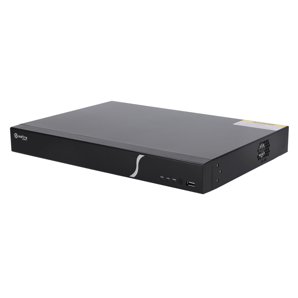 (SF-NVR6216-B2) Safire Smart - Enregistreur NVR pour caméras IP gamme B2 - 16 CH vidéo / Compression H.265+ / 2HDD - Résolution jusqu'à 8Mpx / Bande passante 160Mbps - Détection des visages, métadonnées vidéo - Intelligence artificielle jusqu'à 2CH.