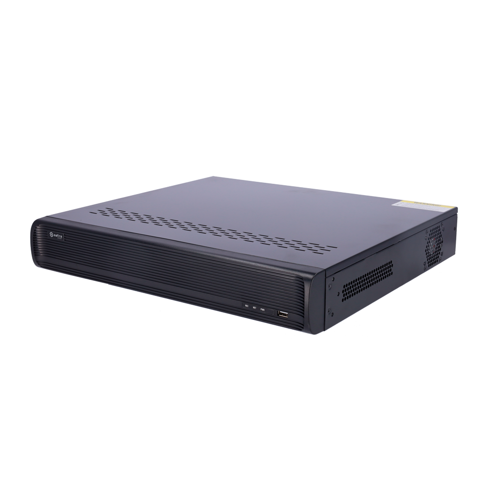 (SF-NVR8416A-16P-B2) Safire Smart - Enregistreur NVR pour caméras IP gamme B2 - 16CH Ports PoE / Compression H.265S / 4HDD - Résolution jusqu'à 12Mpx / Bande passante 160Mbps - HDMI 4K et VGA / Dewarping Fisheye - Reconnaissance faciale, métadonnées vidéo