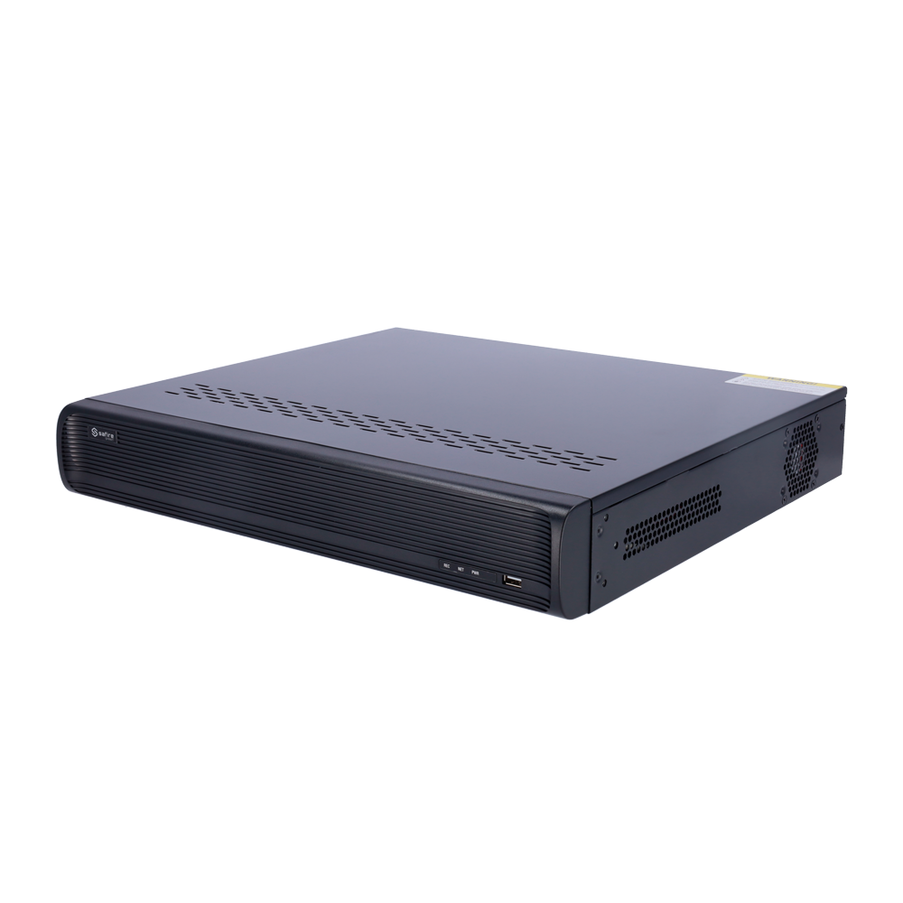 (SF-NVR8416A-B2) Safire Smart - Enregistreur NVR pour caméras IP gamme B2 - 16CH vidéo / Compression H.265S / 4HDD - Résolution jusqu'à 12Mpx / Bande passante 160Mbps - HDMI 4K et VGA / Dewarping Fisheye - Reconnaissance faciale, métadonnées vidéo