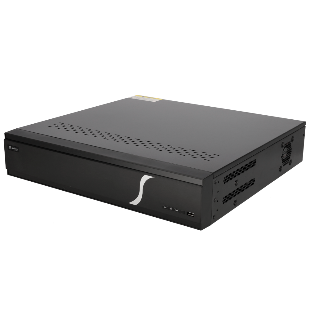 (SF-NVR8832A-16P-B2) Safire Smart - Enregistreur NVR pour caméras IP gamme B2 - 32CH (16 Ports PoE) / Compression H.265S / 8HDD - Résolution jusqu'à 12Mpx / Bande passante 192Mbps - HDMI 4K, HDMI FullHD et VGA / Dewarping Fisheye - Reconnaissance faciale, métadonnées vidéo
