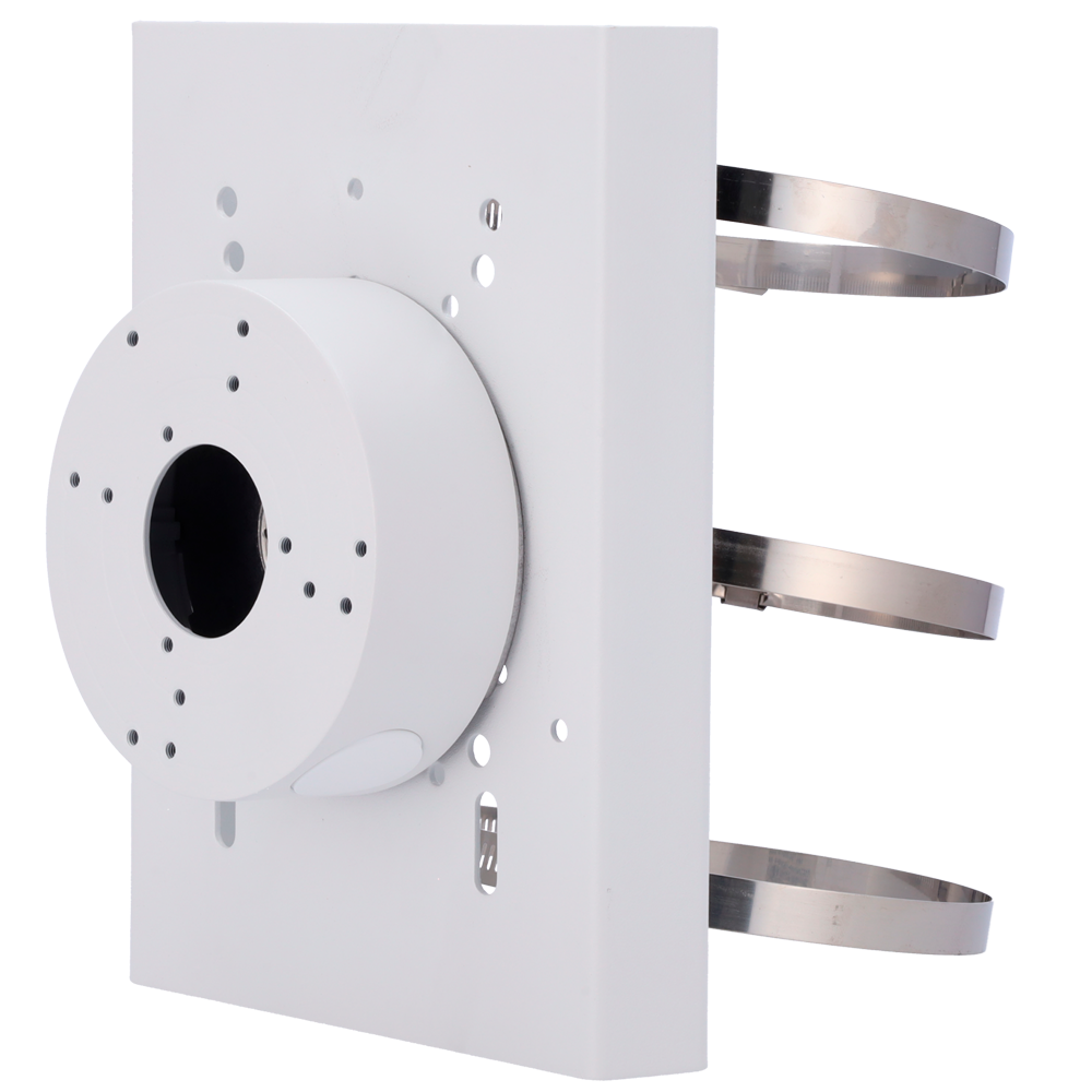 (SF-PB-0105+0501) Support de poste Safire Smart - Hauteur 215 mm - Diamètre de la base pour caméras 109.5 mm - Adapté pour une utilisation extérieure - Couleur blanche - Fabrication en allliage d'aluminium