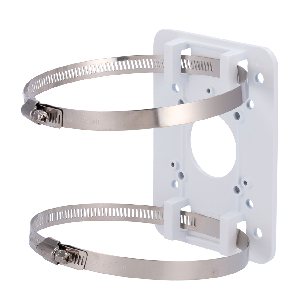 (SF-PBRACKET-0502) Support de poteau/lampadaire Safire Smart - Pour caméras dômes motorisés - Rang diamètre 80~140 mm - Fabriqué en ADC12 - Couleur blanche - 140 (H) x 104 (L) x 19 (Pr) mm