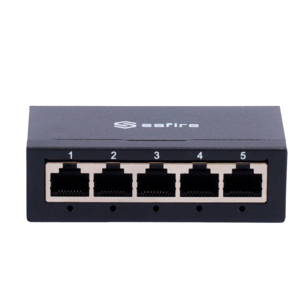 (SF-SW05-G-M) Switch de bureau - 5 ports Gigabit - Vitesse 10/100/1000 Mbps - Plug &amp; Play - Technologie d'économie d'énergie - Boîtier métallique
