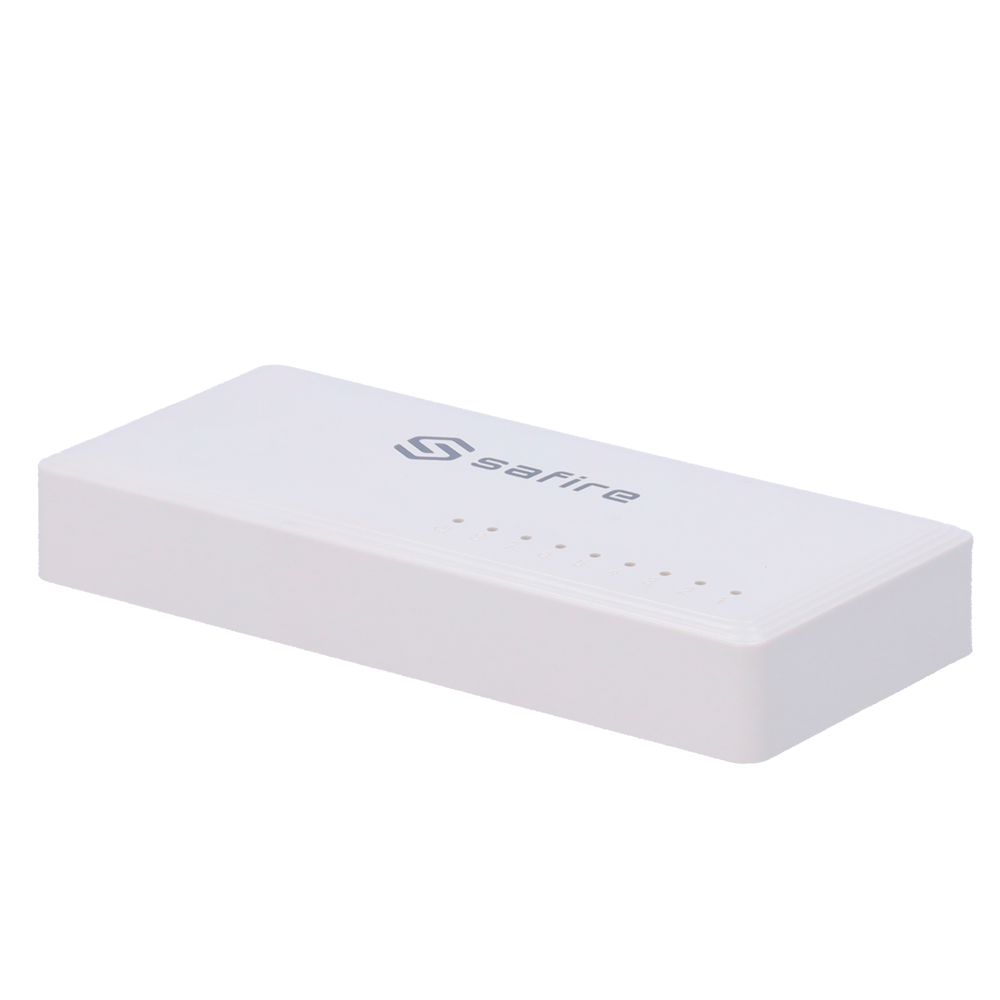 (SF-SW08-G) Safire - Switch de bureau - 8 ports Gigabit - Vitesse 10/100/1000 Mbps - Plug &amp; Play - Technologie d'économie d'énergie