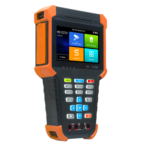 (SF-TESTER4-5N1-4K) Testeur CCTV Multifonctionnel - Prend en charge les caméras HDTVI, HDCVI, AHD, CVBS et IP - Résolution du testeur jusqu'à 4K - Écran LCD couleur 4" - Batterie intégrée de 4000mA - Manipulation facile