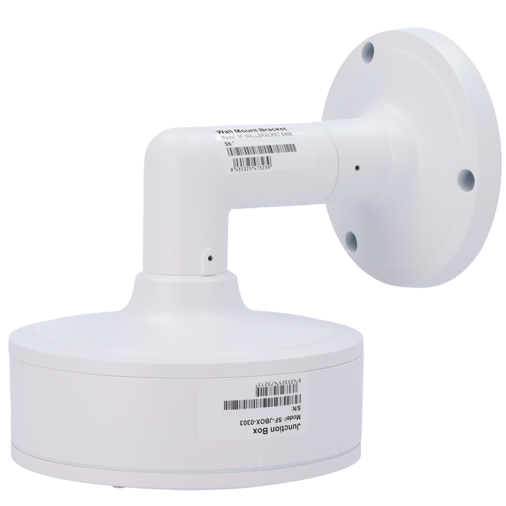 (SF-WB-0303+0408) Support de plafond Safire Smart - Hauteur 190.4 mm - Diamètre de la base de la caméra 155.4 mm - Adapté pour une utilisation extérieure - Couleur blanche - Fabrication en allliage d'aluminium
