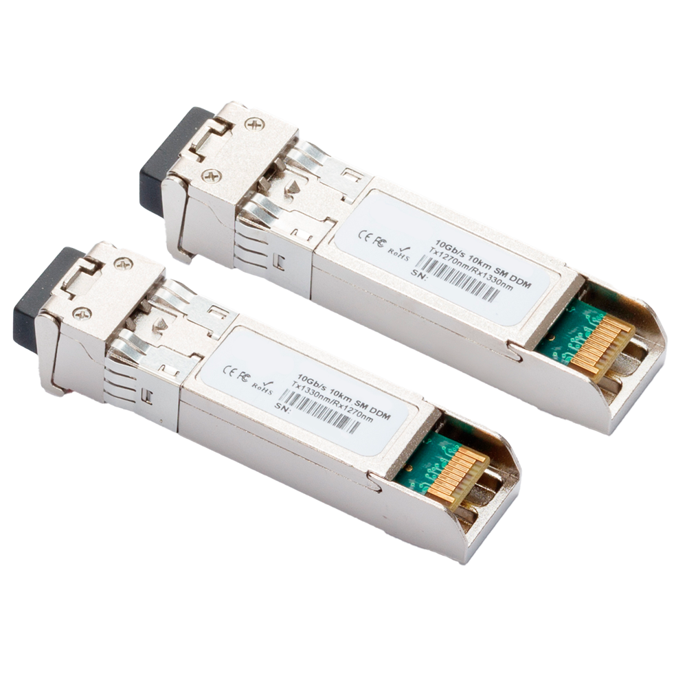 (SFP-10G-TR1513LR-10SMF-LC) Paire de modules émetteurs-récepteurs SFP - Tx 1330/1270 nm Rx 1270/1330 nm - Fibre monomode - Connecteur LC Simplex - BiDi - Maximum 10 km - 10Gb/s - 10GBase-LR