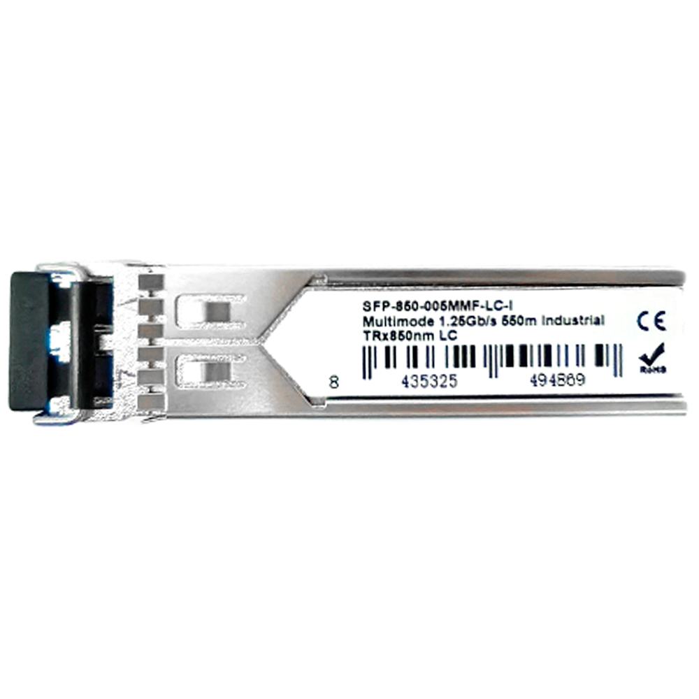 (SFP-850-005MMF-LC-I) Module émetteur-récepteur SFP industriel - TRx 850 nm - Fibre multimode - Connecteur Duplex LC - Max 550 m - 1.25Gb/s - 1000Base-SX